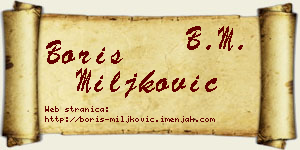 Boris Miljković vizit kartica